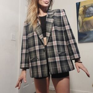 Vintage 80's plaid wool blazer by Suburban Petites